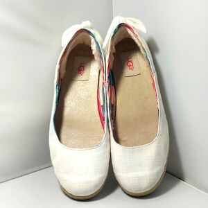 UGG Perrie Shoes Skimmer Slip On Ballet Flats Cotton Canvas Jute Size WOMEN'S 9